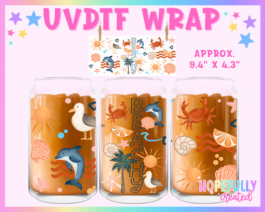 Beachy UVDTF Glass Can Wrap