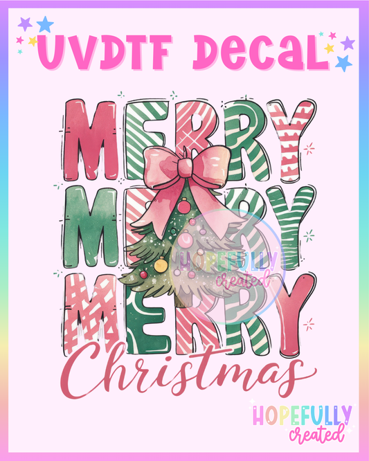 Merry Christmas UVDTF Decal