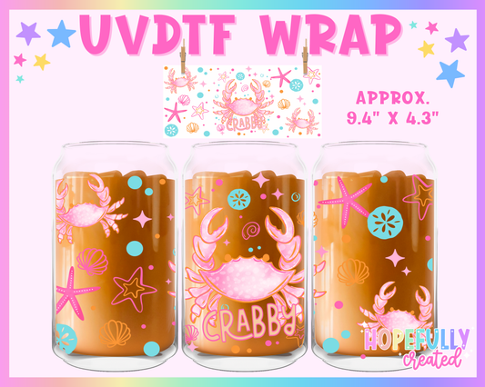 Crabby UVDTF Glass Can Wrap