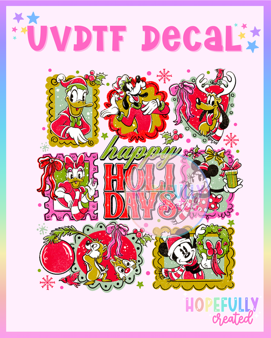 Happy Holidays UVDTF Decal