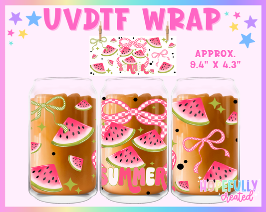 Summer Watermelon UVDTF Glass Can Wrap