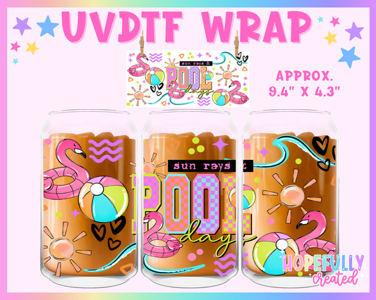 Pool Days UVDTF Glass Can Wrap