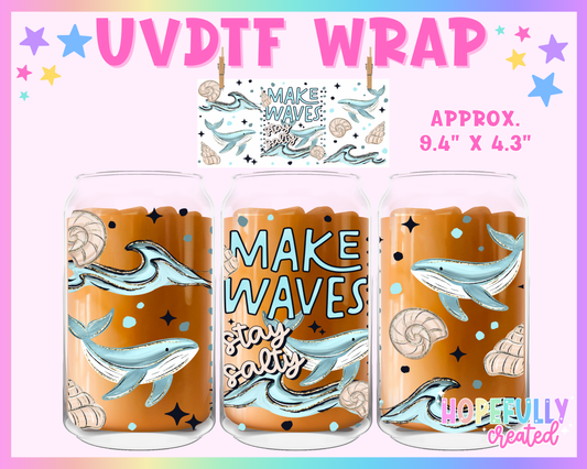 Make Waves UVDTF Glass Can Wrap
