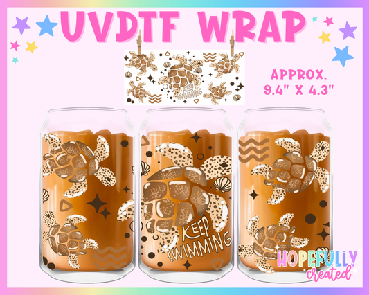 Keep Swimming UVDTF Glass Can Wrap