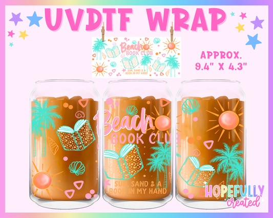 Beach Book Club UVDTF Glass Can Wrap