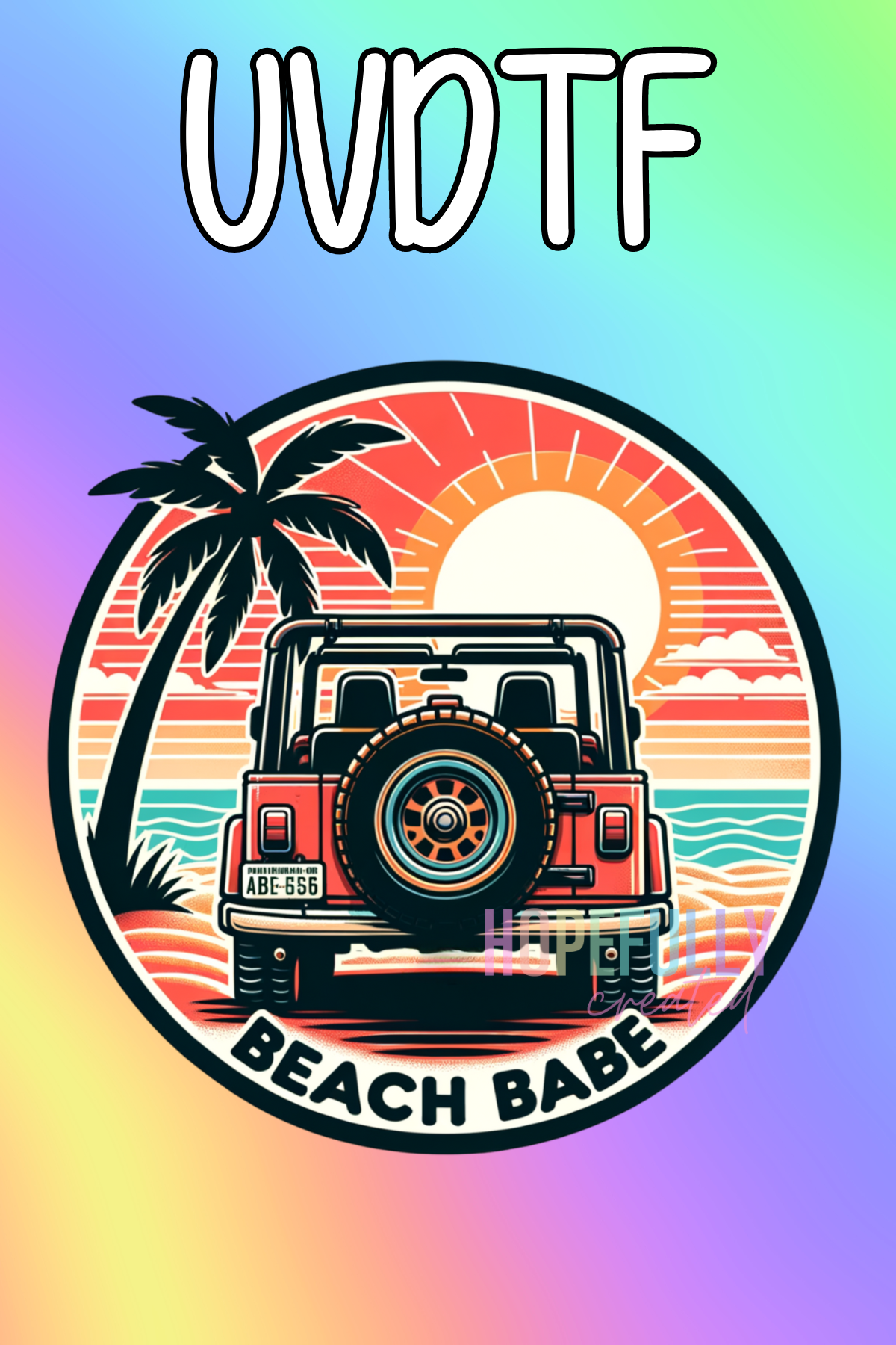 Beach Babe UVDTF Decal