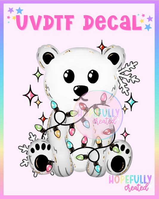 Christmas Bear UVDTF Decal