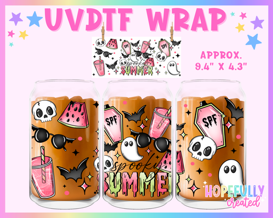 Spooky Summer UVDTF Glass Can Wrap