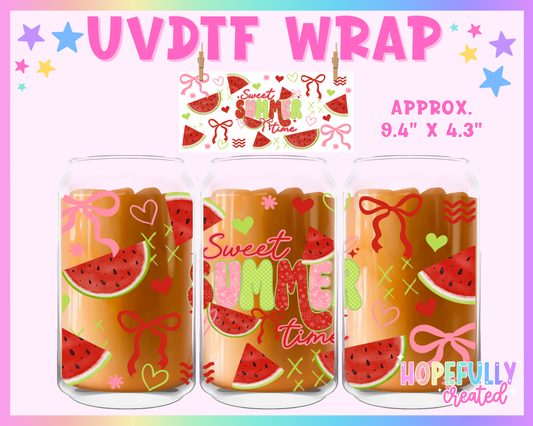 Sweet Summer Time UVDTF Glass Can Wrap