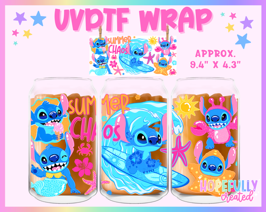 Summer Alien UVDTF Glass Can Wrap