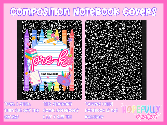 Crayons & Lined Paper Composition Notebook Cover