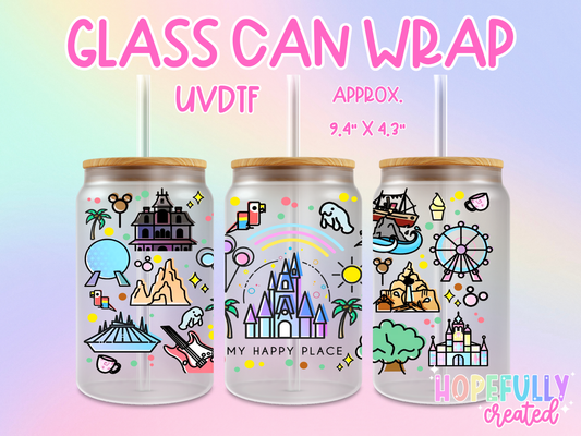 My Happy Place UVDTF Glass Can Wrap