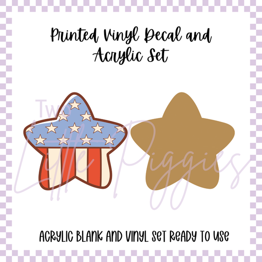 Printed Vinyl and Acrylic Set - 4th of July - Star