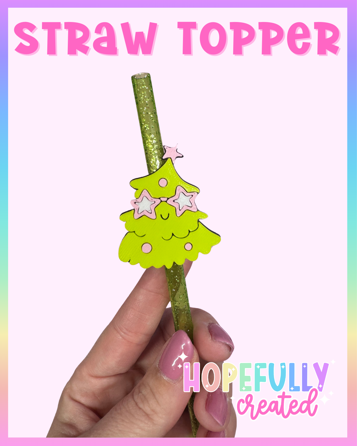 Groovy Tree Straw Topper – Hopefully Created