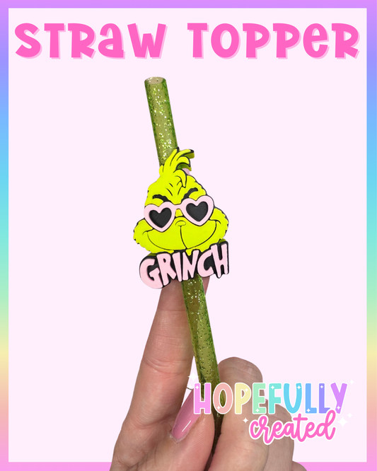 Pink Mean One Straw Topper