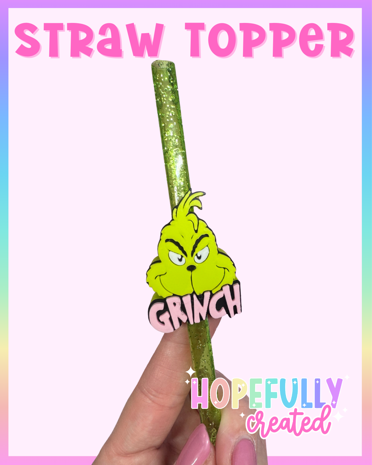 Pink Mean One Straw Topper
