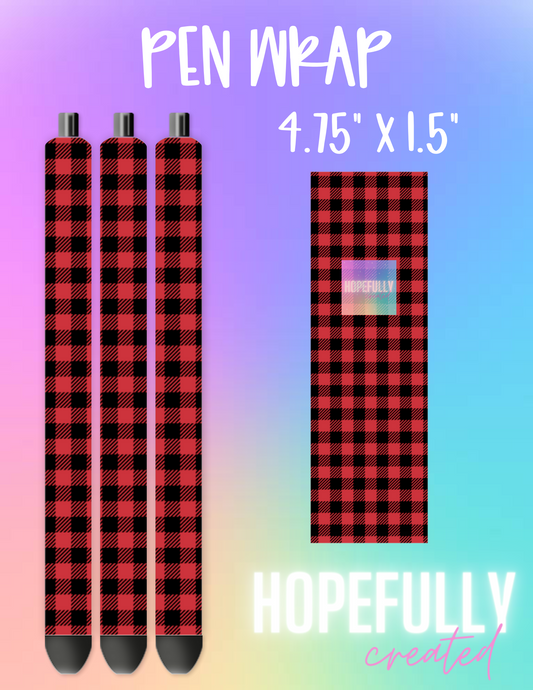 Red Plaid Pen Wrap-559