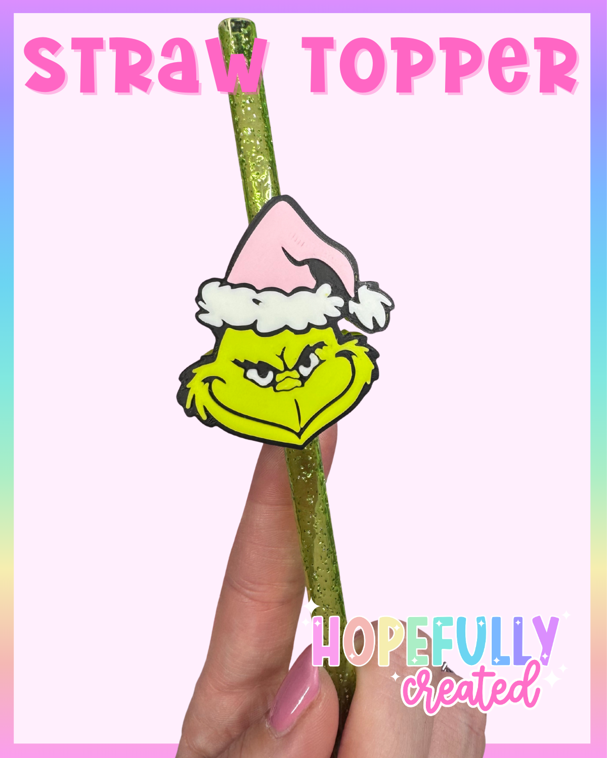 Pink Mean One Straw Topper