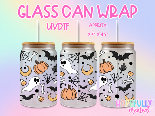 Ghosts UVDTF Glass Can Wrap