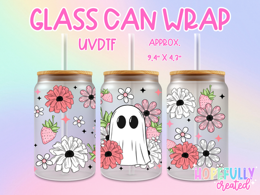 Ghosts Pink UVDTF Glass Can Wrap