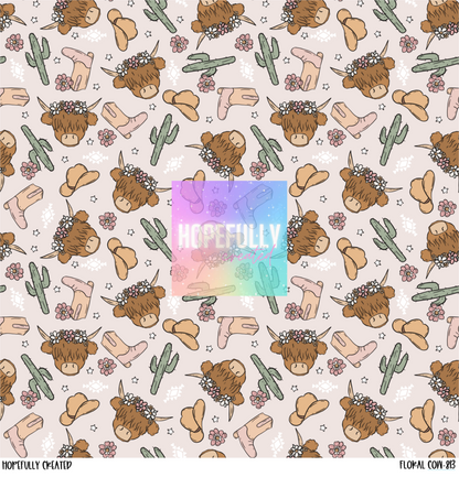 Floral Cow Vinyl Collection - 813