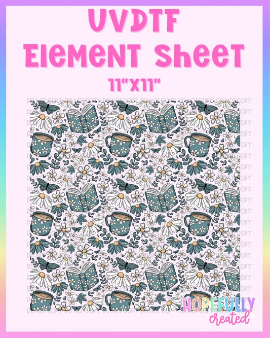 Floral Books UVDTF Element Sheet