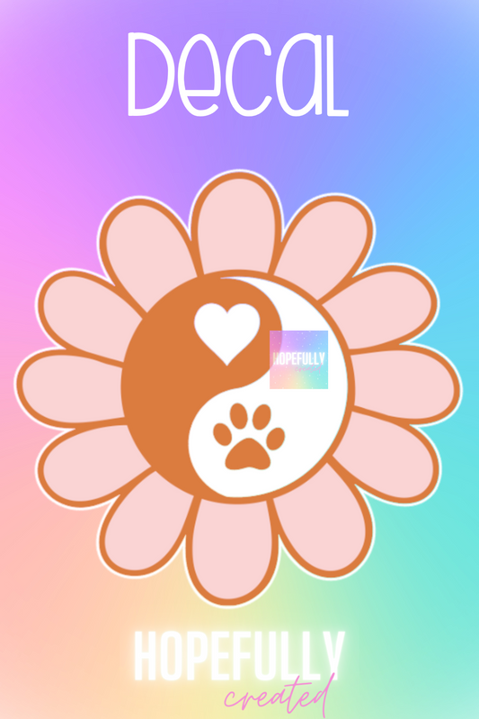 Paw Print Flower Decal-60