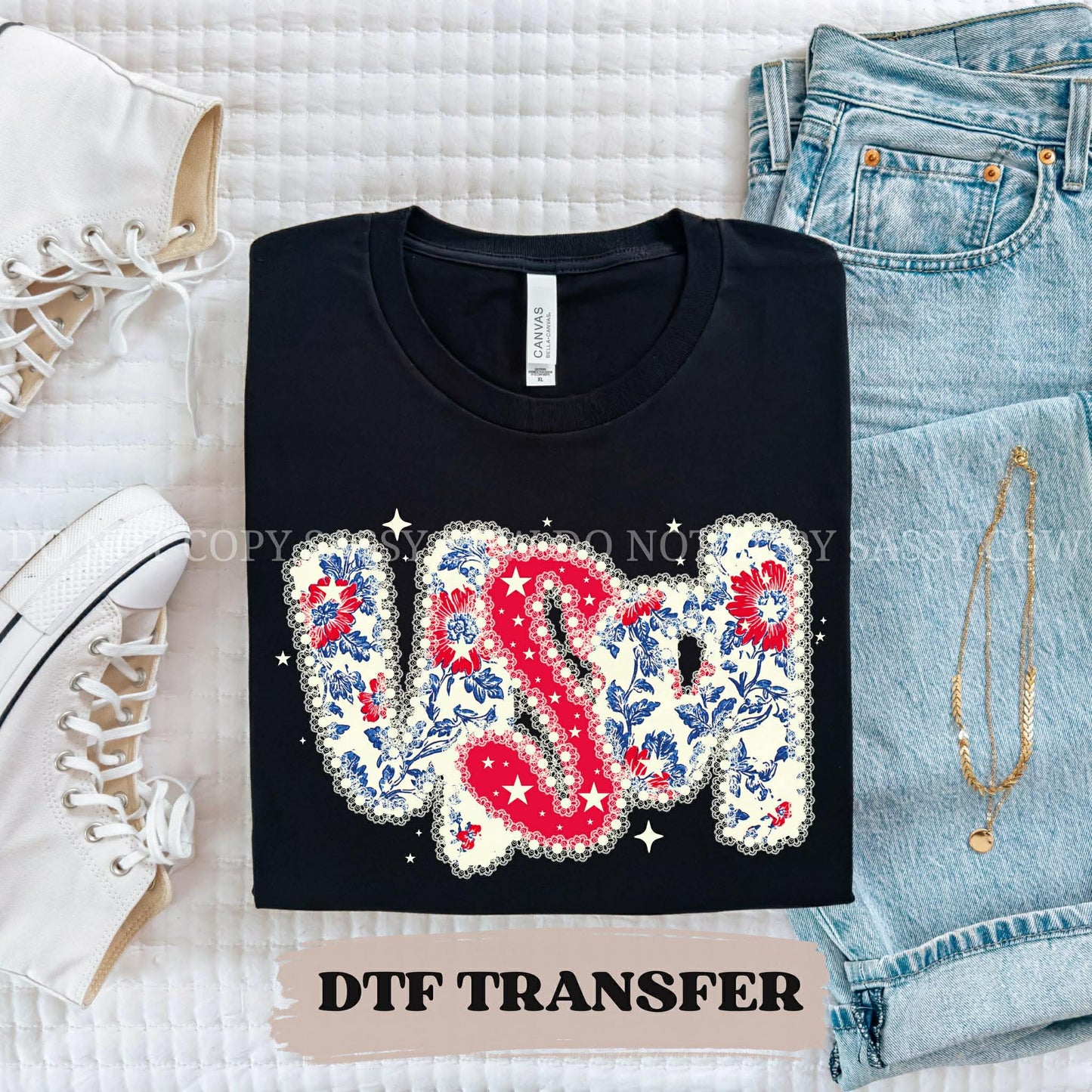 USA SEERSUCKER - DTF TRANSFER 0262