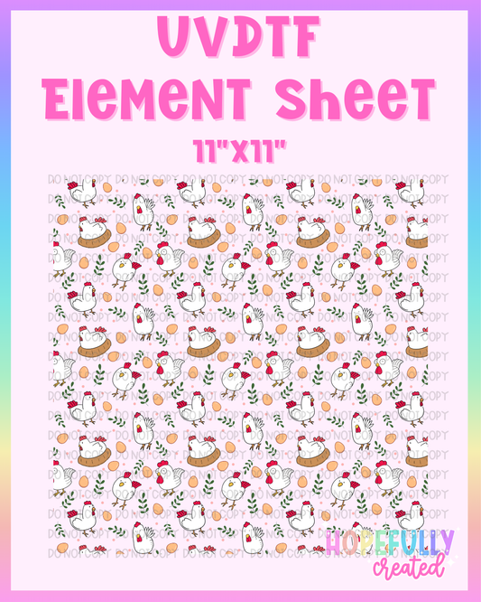 Chickens UVDTF Element Sheet