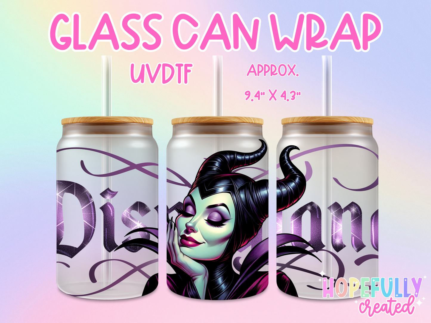 Maleficent UVDTF Glass Can Wrap