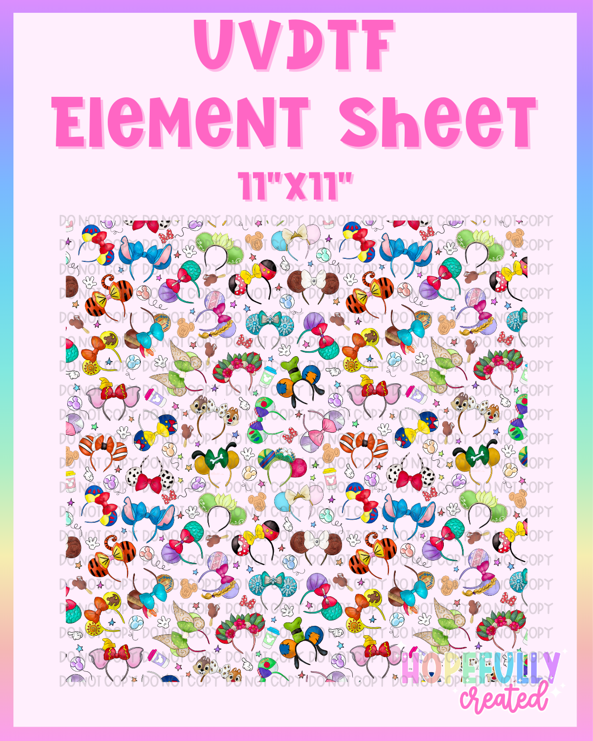 Magical Headbands UVDTF Element Sheet