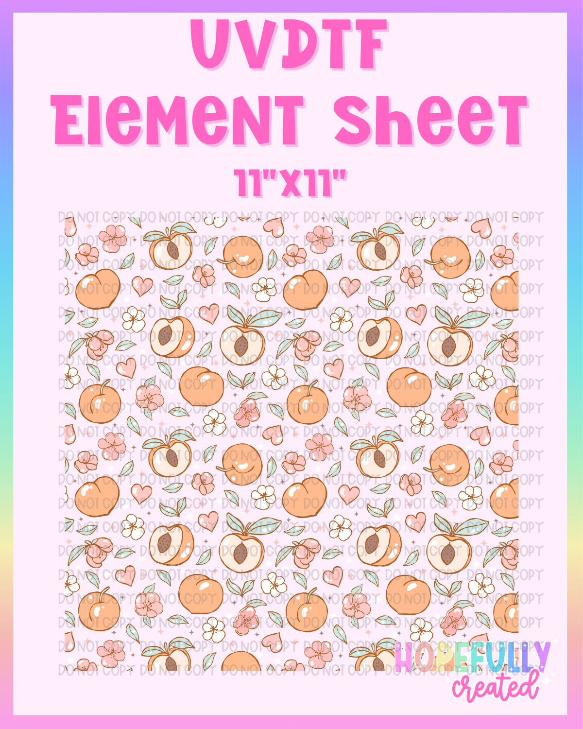 Peaches UVDTF Element Sheet