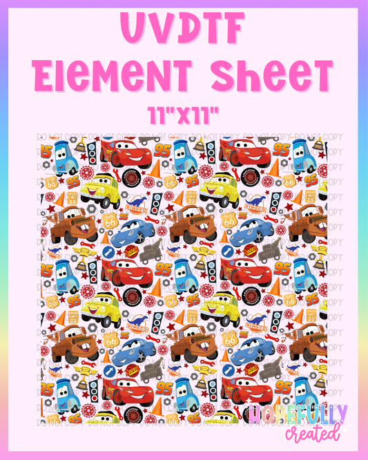 Cars UVDTF Element Sheet