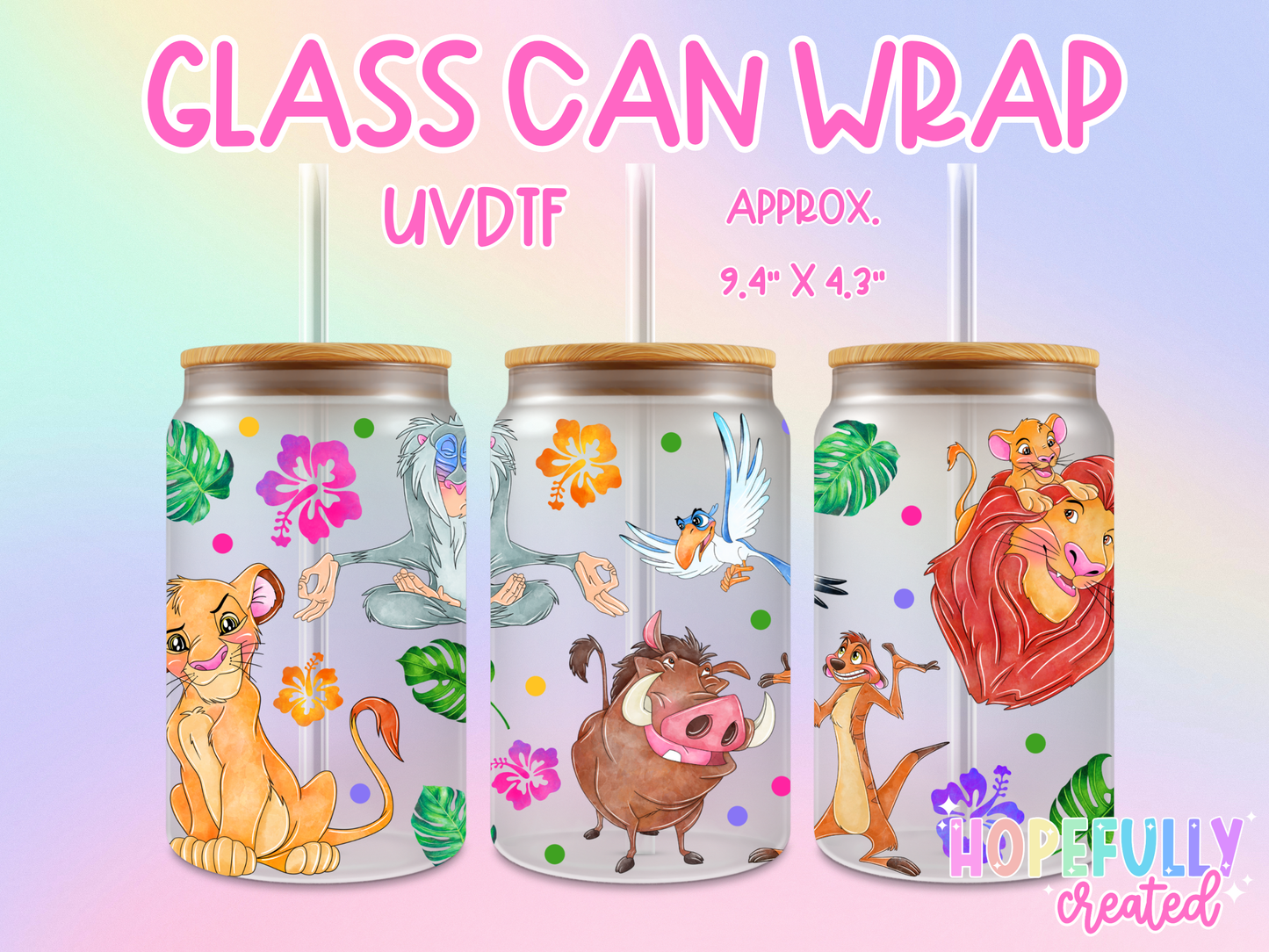 Lion King UVDTF Glass Can Wrap