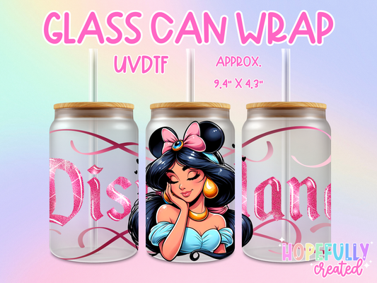 Jasmine UVDTF Glass Can Wrap