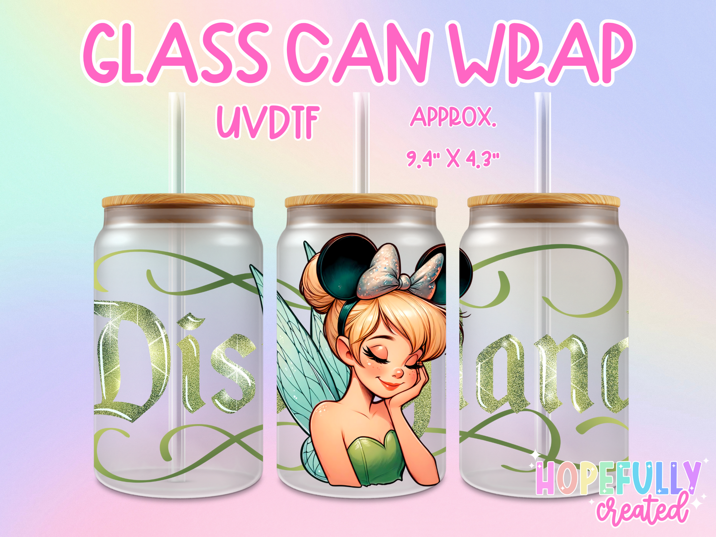 Tinkerbell UVDTF Glass Can Wrap