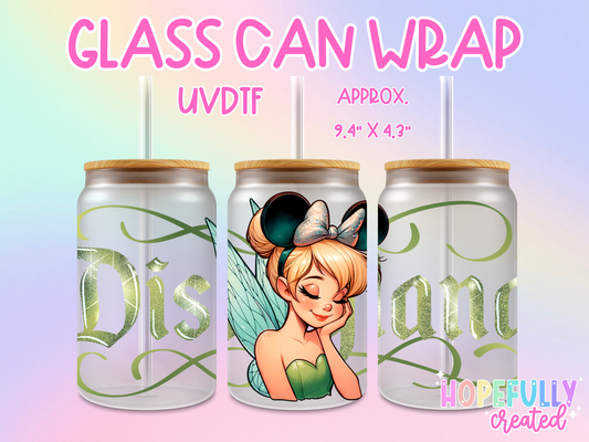 Tinkerbell UVDTF Glass Can Wrap