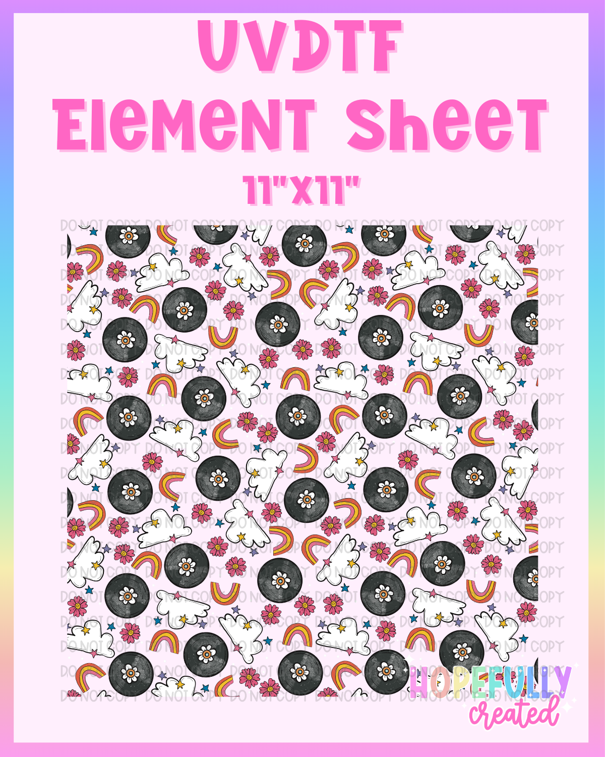 Floral Record UVDTF Element Sheet