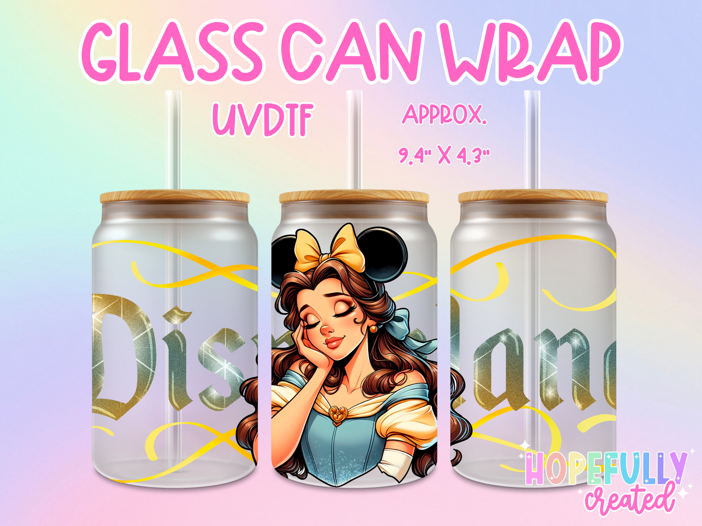 Belle UVDTF Glass Can Wrap