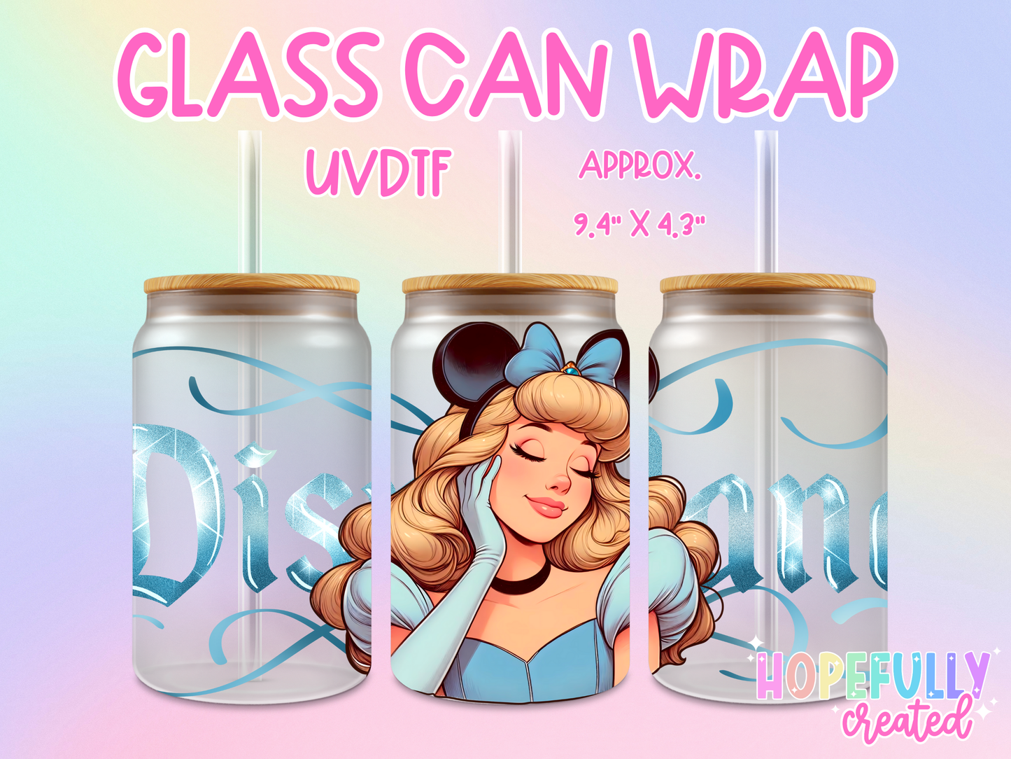 Cinderella UVDTF Glass Can Wrap