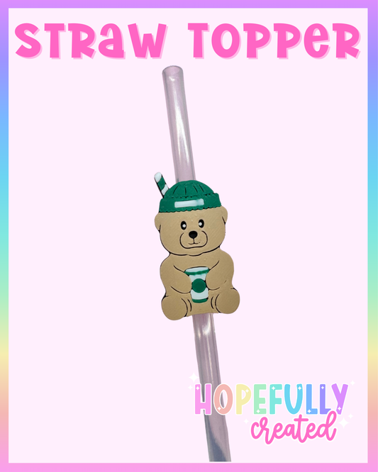 Coffee Bear Straw Topper