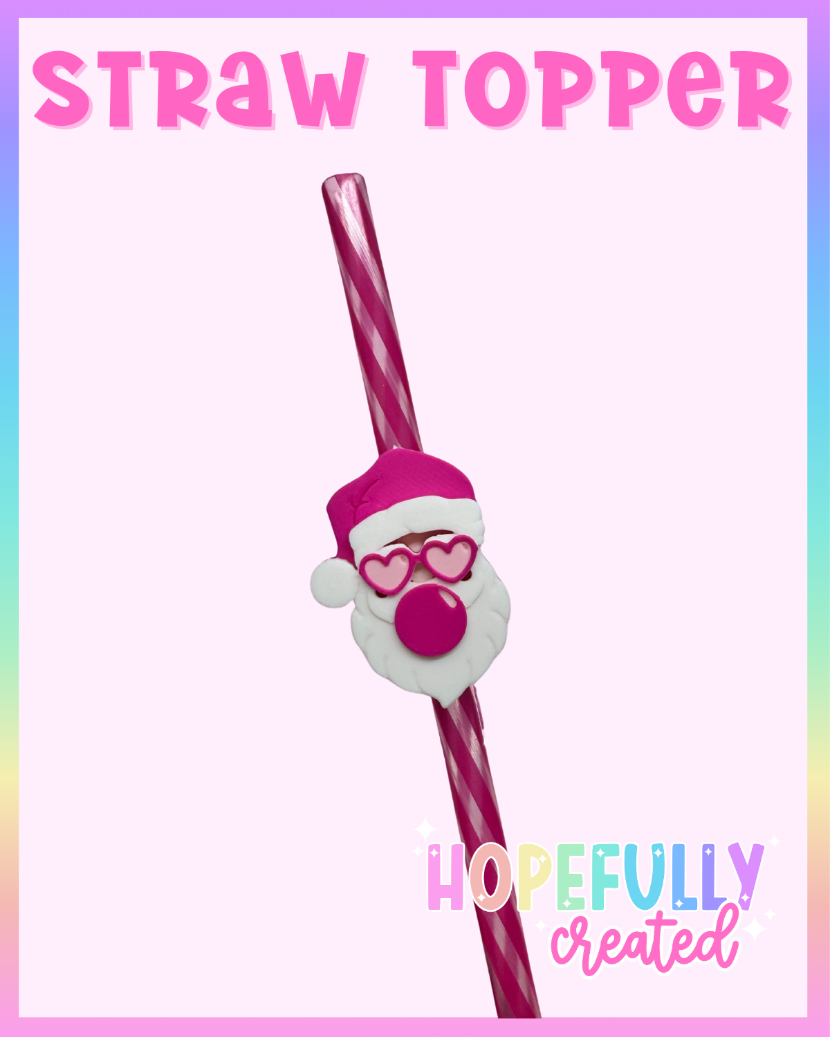 Santa Bubblegum Straw Topper