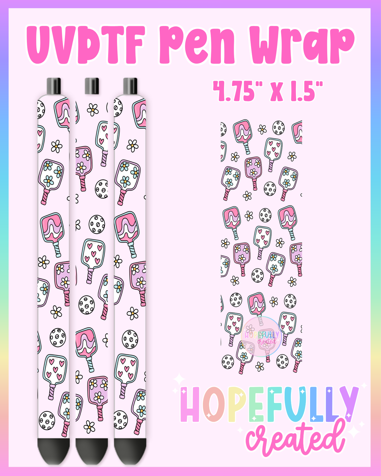 Pickleball UVDTF Pen Wrap