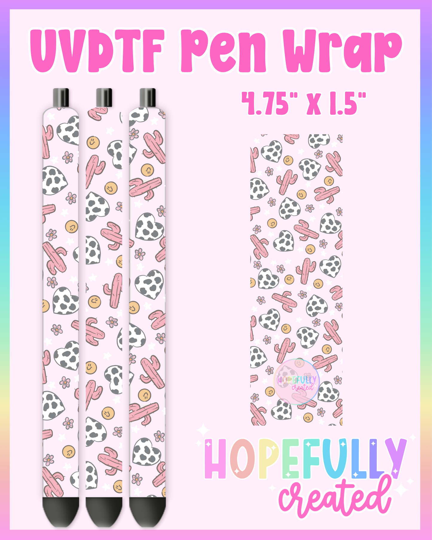 Cow Heart UVDTF Pen Wrap