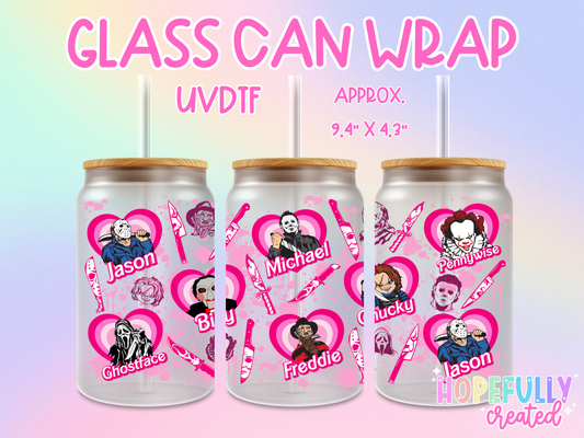 Pink Horror UVDTF Glass Can Wrap