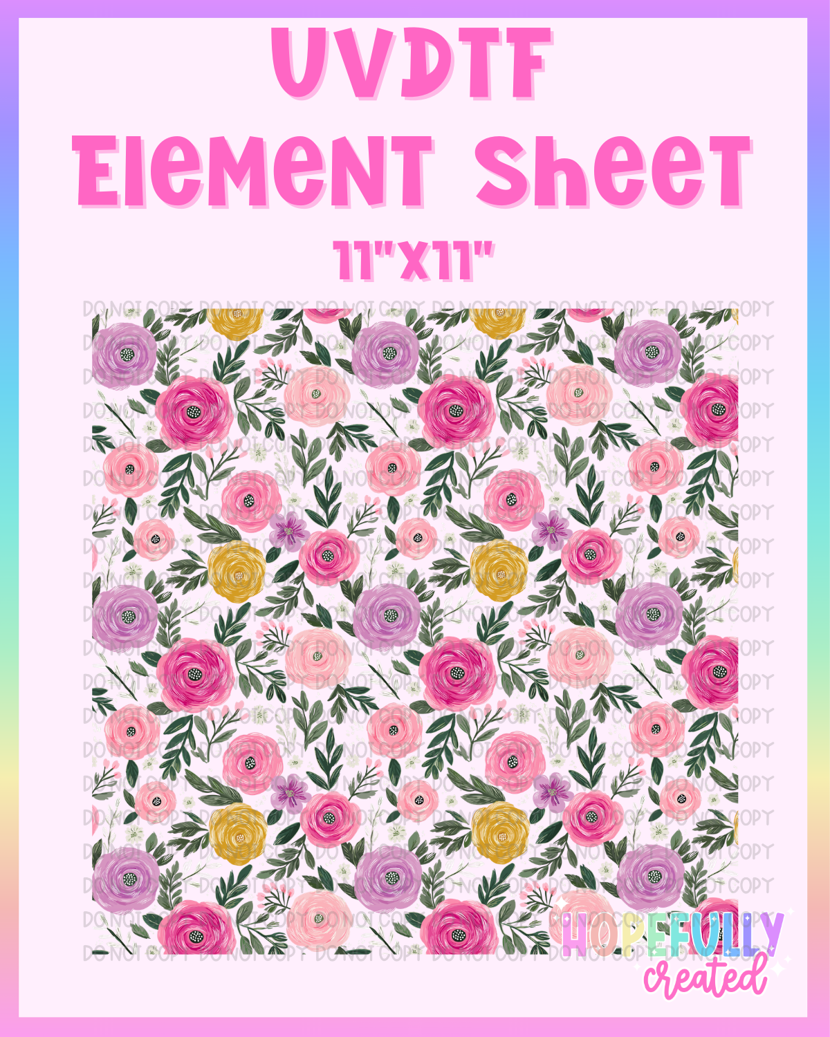 Peonies UVDTF Element Sheet