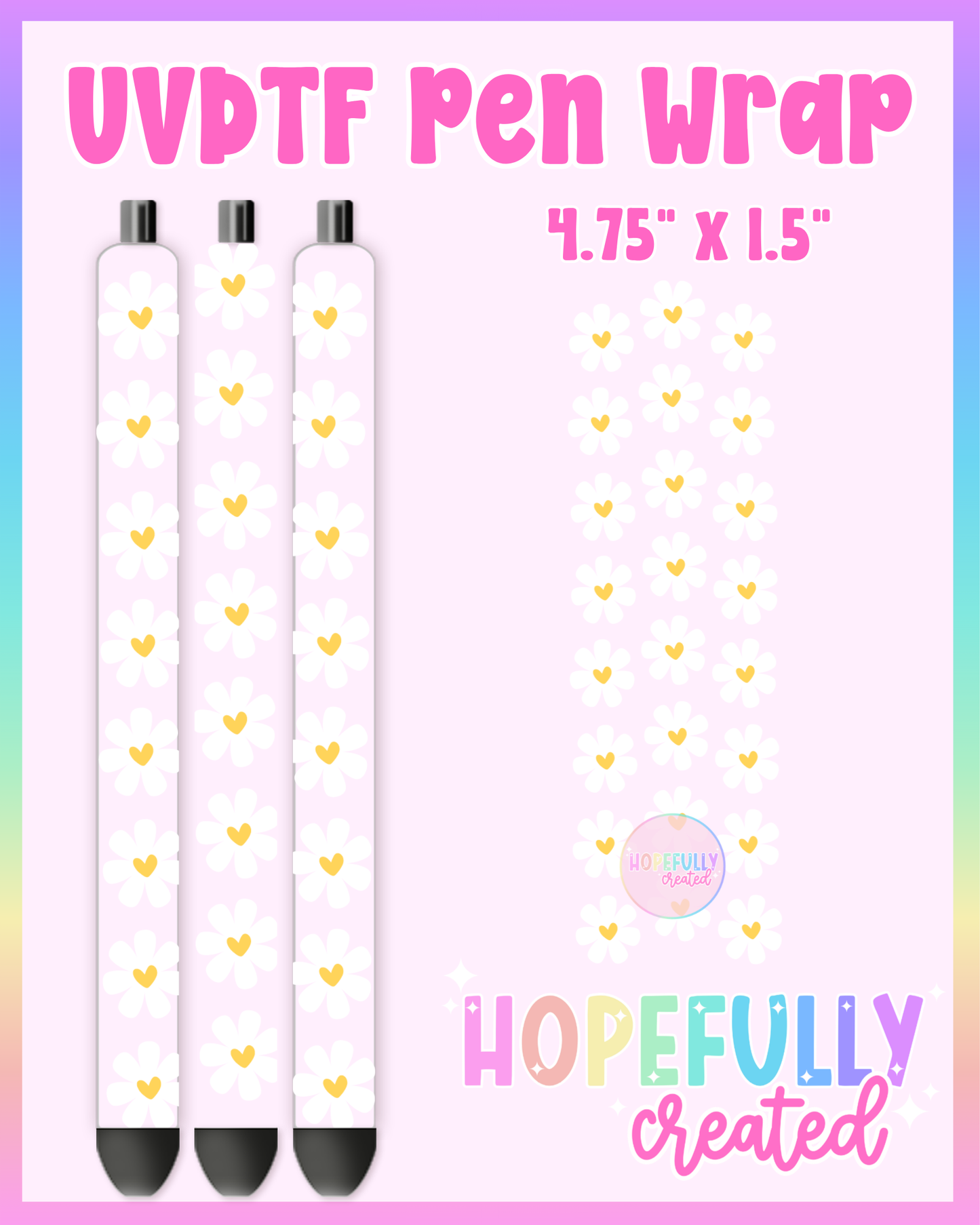 Heart Flower UVDTF Pen Wrap