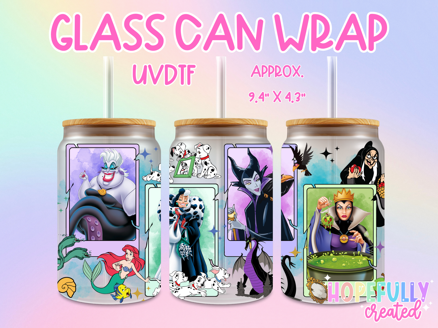 Villains UVDTF Glass Can Wrap