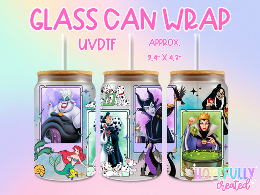 Villains UVDTF Glass Can Wrap