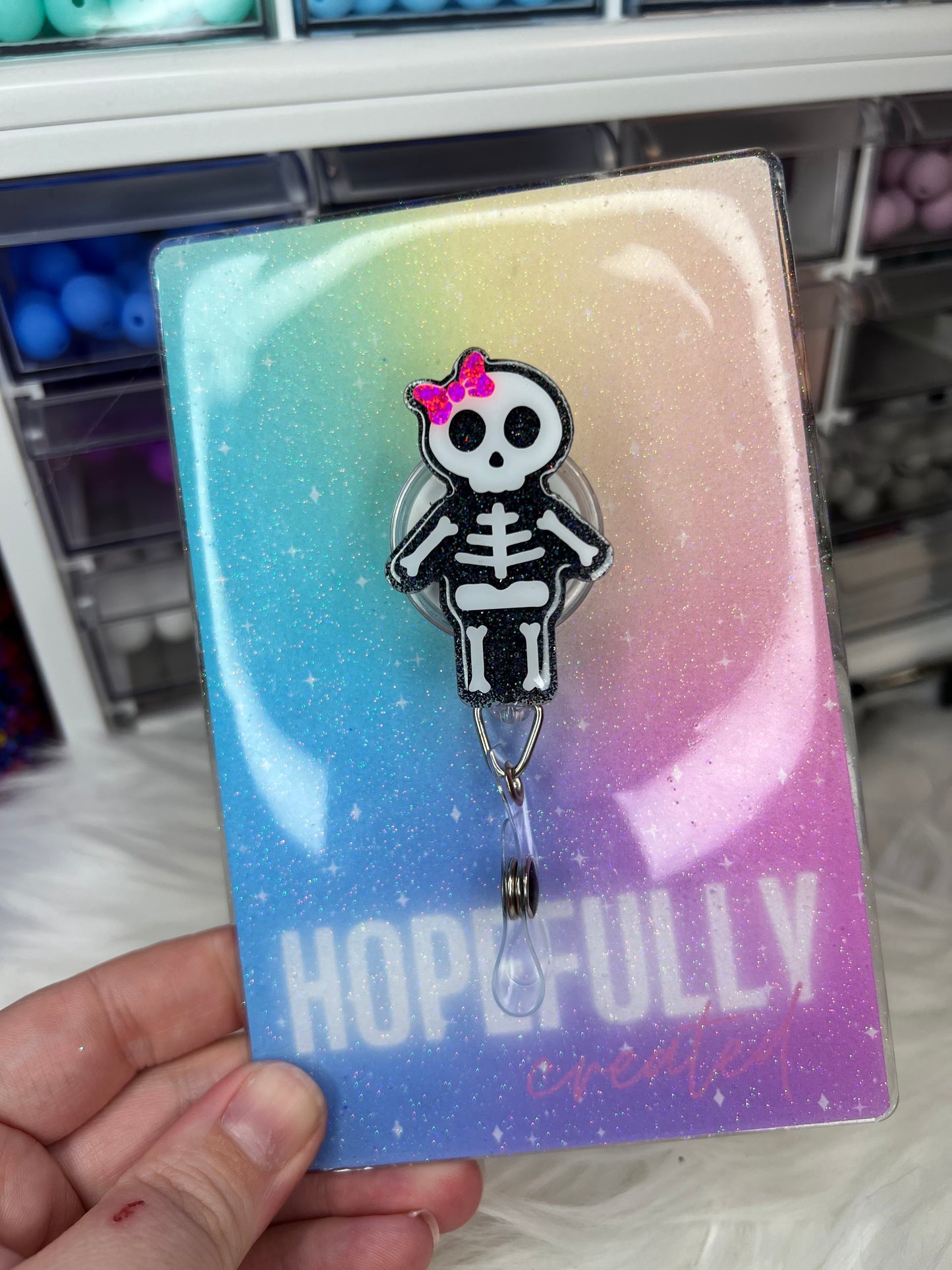 Girl Skeleton Badge Reel